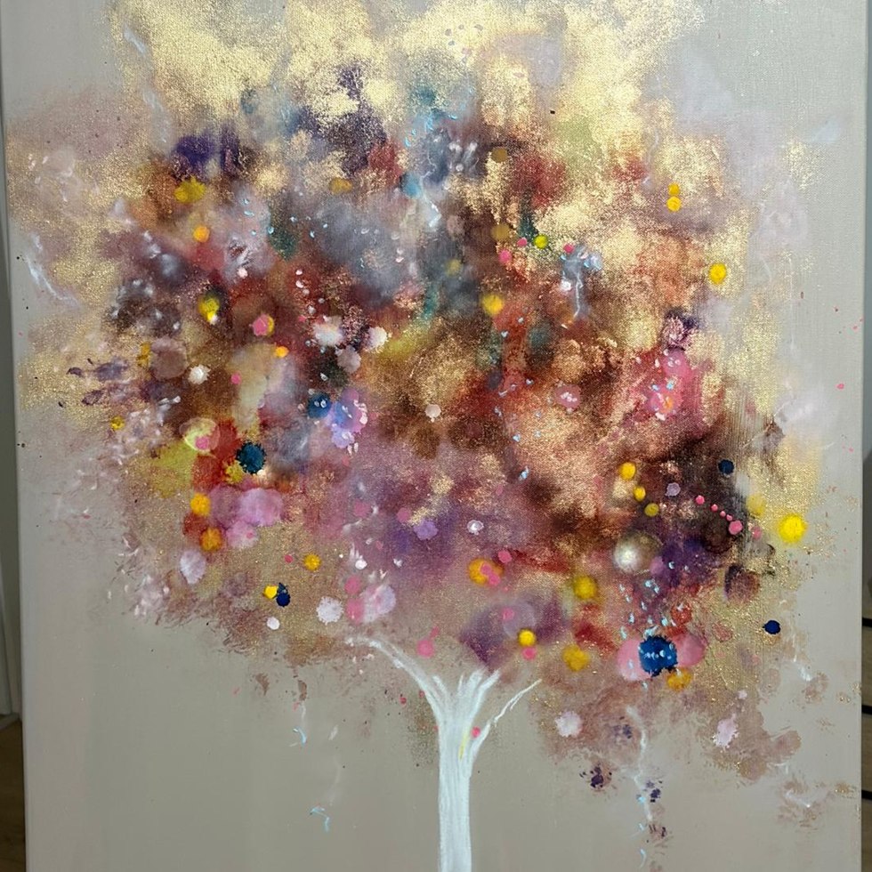 Blossom Crown, dreamy colourful crown of blossoms